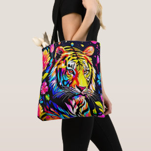 Bolsa Tote Tigre em um Sonho Floral