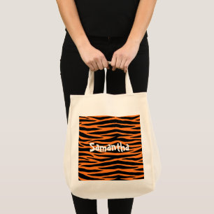 Bolsa Tote Tigre Laranja/Banho-de-Lança-Zebra