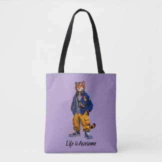 Bolsa Tote Tigre Legal em Arte de Streetwear - Tigre de Estil