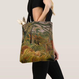 Bolsa Tote Tigre numa Tempestade Tropical por Henri Rousseau