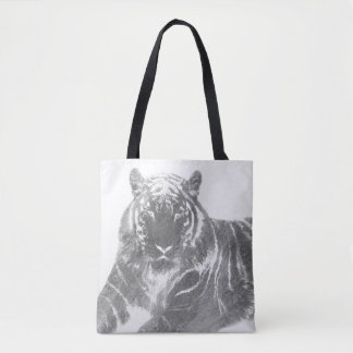 Bolsa Tote Tigre Preto e Branco