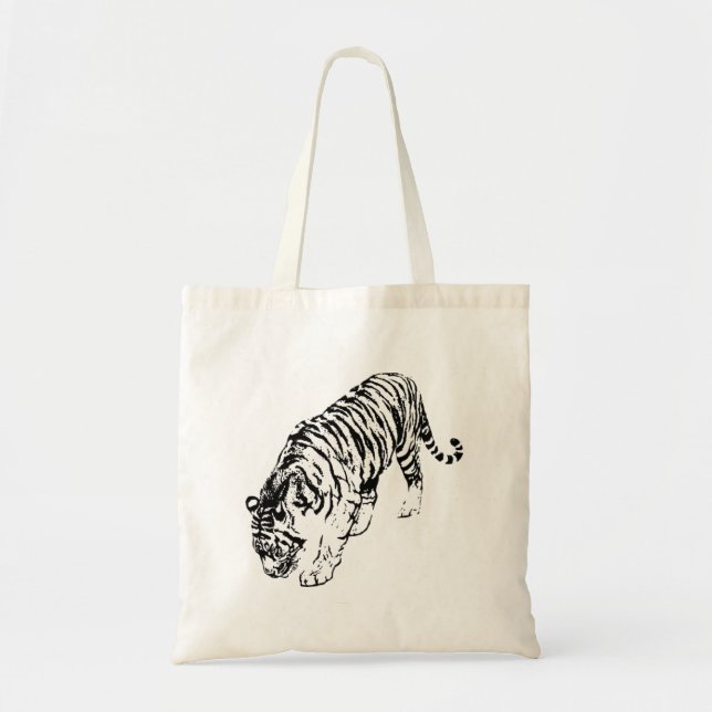 Bolsa Tote Tigre preto e branco (Frente)