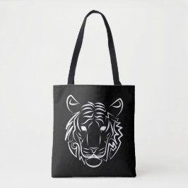 Bolsa Tote Tigre Tribal Preto e Branco