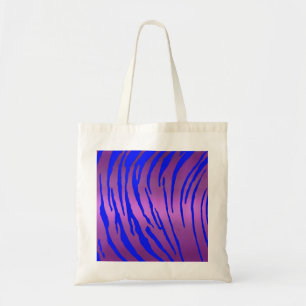 Bolsa Tote Tigres Metálicos Stripes Cor-de-rosa Azul