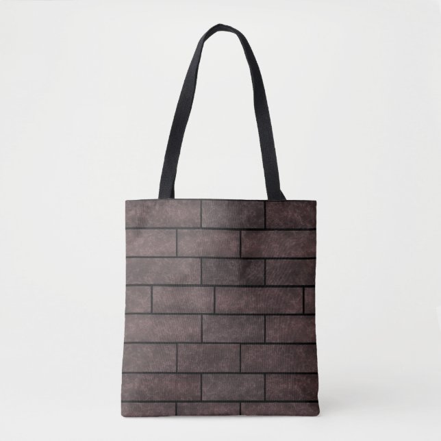 Bolsa Tote Tijolos de pedra sem costura cinza (Frente)