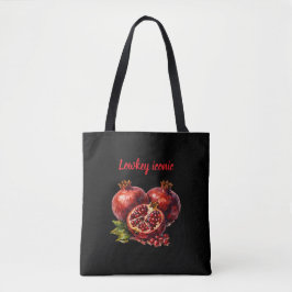 Bolsa Tote Tinta a Óleo Vermelha Rica em Romã Estética Elegan