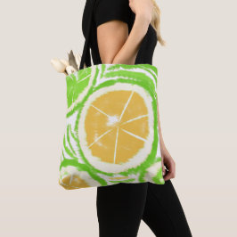 Bolsa Tote Tinta Abstrata de Remoinho de Limão Lima