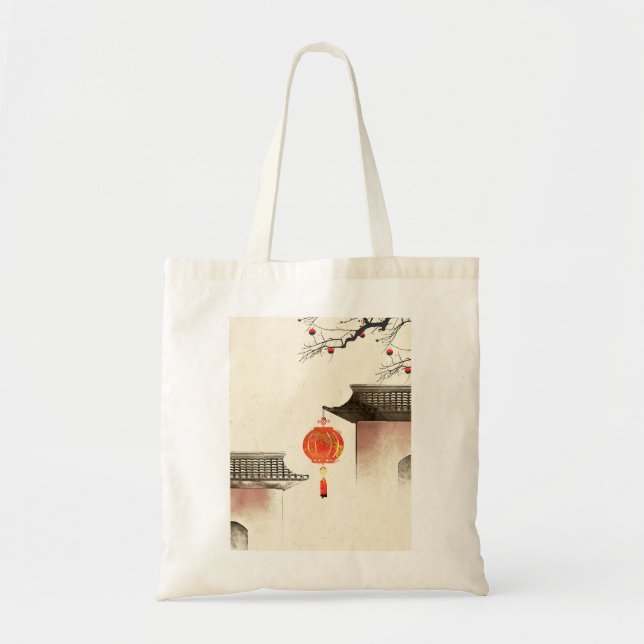 Bolsa Tote Tinta chinesa, Bela Arte Chinesa, Chinês, Chinês (Frente)