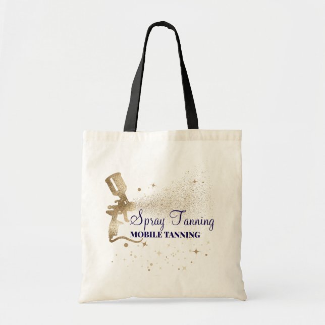 Bolsa Tote Tinta de bronzeamento spray naval dourado (Frente)