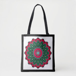 Bolsa Tote Tinta decorativa de abstrato de mandala em círculo