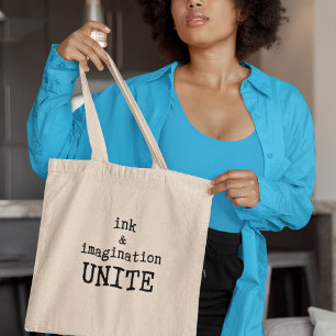 Bolsa Tote Tinta & Imaginação Une Amantes de Livros Presente 