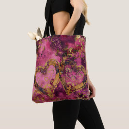 BOLSA TOTE TINTA QUENTE E COLO DOURADO OLHAM OS CORAÇÕES DO N