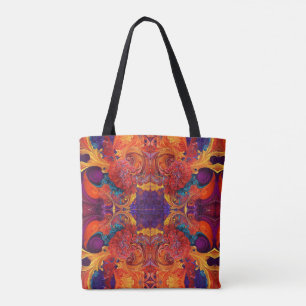Bolsa Tote Tintas coloridas e flores - Design