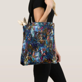 Bolsa Tote Tintas pesadas que se sobrepõem em mistura colorid