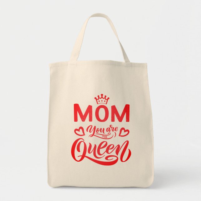 Bolsa Tote Típica De Design De Chic Mãe Você É A Rainha (Frente)