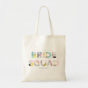Bolsa Tote Típica de Padrão Colorida Esquadrão Moderno de 