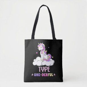 Bolsa Tote Tipo 1 Diabetes Cute Unicorn Lover