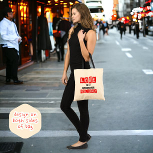 Bolsa Tote Tipografia ao longo de um ano do feriado do amor