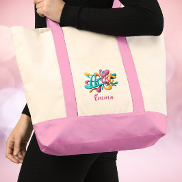 Bolsa Tote Tipografia Artista Colorida, Moderna, Na moda
