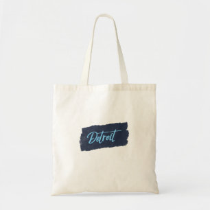 Bolsa Tote Tipografia Azul com Detroit Manuscrito