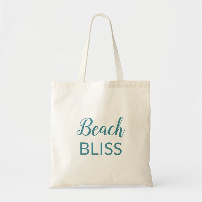 Bolsa Tote Tipografia Beach Bliss Aqua (Frente)