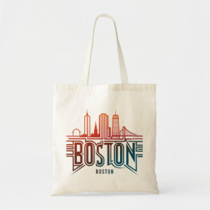 Bolsa Tote Tipografia Boston City Skyline