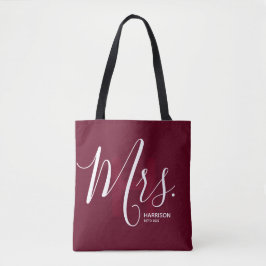 Bolsa Tote Tipografia Burgundy Monogrammed