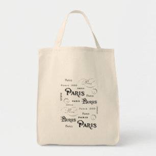 Bolsa Tote Tipografia Calliografia Paris França Torre Eiffel