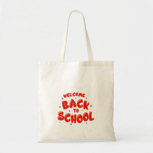 Bolsa Tote Tipografia Colorida de Boas-Vindas de Volta às Aul