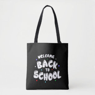 Bolsa Tote Tipografia Colorida de Boas-Vindas de Volta às Aul