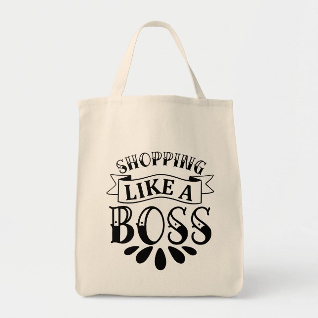 Bolsa Tote Tipografia Comprando Como Um Chefe  (Frente)