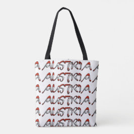 Bolsa Tote Tipografia da cor da bandeira austríaca País Europ