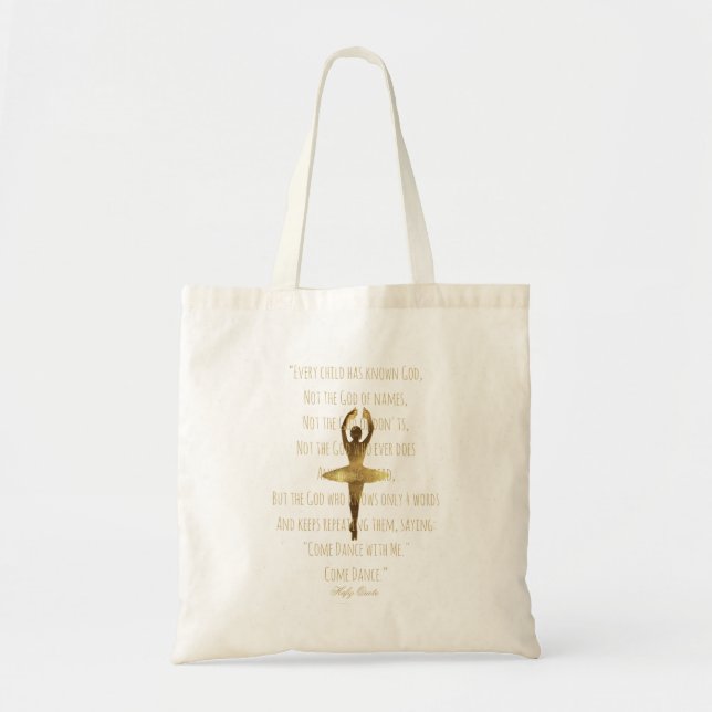 Bolsa Tote Tipografia da cotação da dança do Balé Inspiron (Frente)