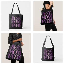 Bolsa Tote Tipografia da Moda Melhor Mãe de Todas