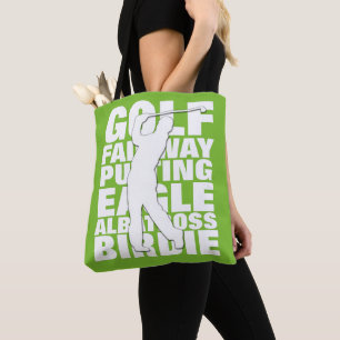 Bolsa Tote Tipografia da Terminologia de Golfe