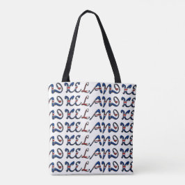 Bolsa Tote Tipografia das cores da bandeira da Islândia País 