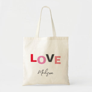 Bolsa Tote Tipografia de amor de Dia de os namorados bonito p