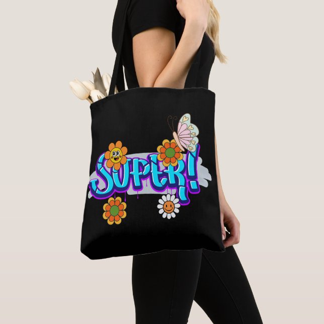 Bolsa Tote Tipografia de boas vibes (Close Up)