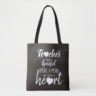 Bolsa Tote Tipografia de Calkboard Teacher Inspiration Quote