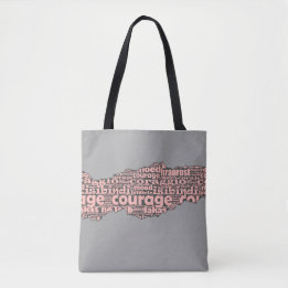 Bolsa Tote Tipografia de Cinzas Trituradas Modernas e Rosa