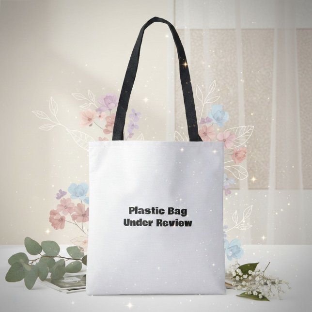 Bolsa Tote Tipografia de citação humorística em preto e branc (Criador carregado)