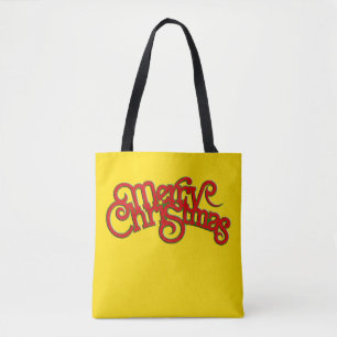 Bolsa Tote Tipografia de Natal feliz e seu apoio.