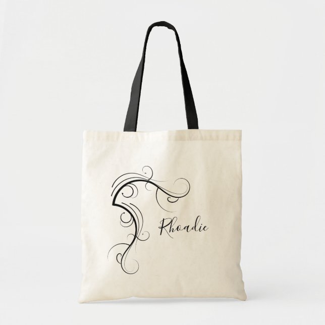 Bolsa Tote Tipografia de nome bonito (Frente)