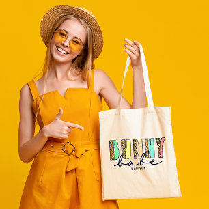 Bolsa Tote Tipografia de Páscoas Moderna Bunny Babe Personal