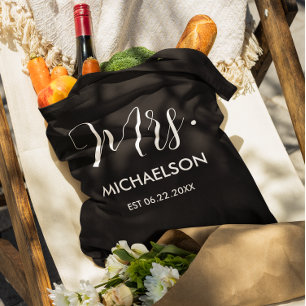 Bolsa Tote Tipografia de Recém-casados Script
