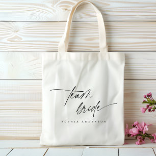 Bolsa Tote Tipografia de Script de Brilho de Equipe Elegante