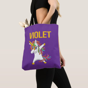 Bolsa Tote Tipografia Divertida Moderna Elegante Violeta