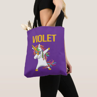 Bolsa Tote Tipografia Divertida Moderna Elegante Violeta