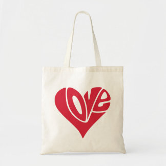 Bolsa Tote Tipografia do Amor em Forma de Coração