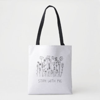 Bolsa Tote Tipografia do Amor Minimalista Preto e Branco